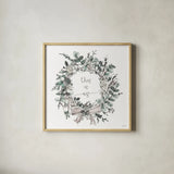 Modern Farmhouse VII on White by Anne Tavoletti. Shown in a natural wood glass frame for a timeless modern aesthetic. Available as an archival giclee rolled canvas, fine art paper, or poster print. SKU 49966a.