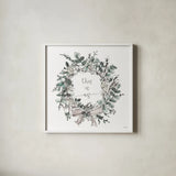 Modern Farmhouse VII on White by Anne Tavoletti. Shown in a crisp white glass frame for a clean and minimalist style. Available as an archival giclee rolled canvas, fine art paper, or poster print. SKU 49966a.