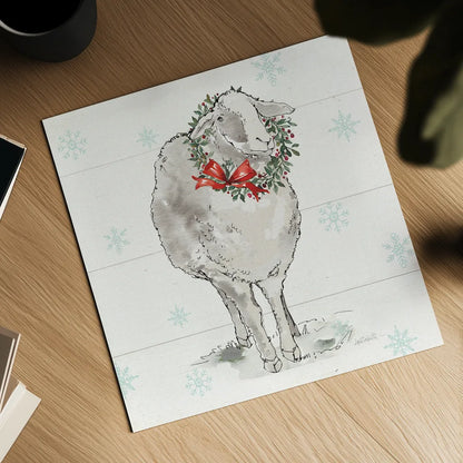 Modern Farmhouse XI Christmas Sq by Anne Tavoletti. Shown as a detailed flat fine art print, highlighting archival giclee quality. Available as an archival giclee rolled canvas, fine art paper, or poster print. SKU 65326a.