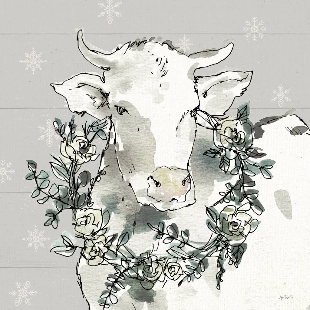 Modern Farmhouse XII Snowflakes by Anne Tavoletti. SKU 49235a. Archival Giclee Fine art print for wall decor.