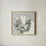 Modern Farmhouse XII Snowflakes by Anne Tavoletti. Shown in a natural wood glass frame for a timeless modern aesthetic. Available as an archival giclee rolled canvas, fine art paper, or poster print. SKU 49235a.