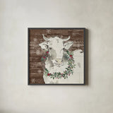 Modern Farmhouse XII Walnut by Anne Tavoletti. Shown in a sleek black glass frame for a contemporary gallery look. Available as an archival giclee rolled canvas, fine art paper, or poster print. SKU 57901a.