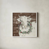 Modern Farmhouse XII Walnut by Anne Tavoletti. Shown in a crisp white glass frame for a clean and minimalist style. Available as an archival giclee rolled canvas, fine art paper, or poster print. SKU 57901a.
