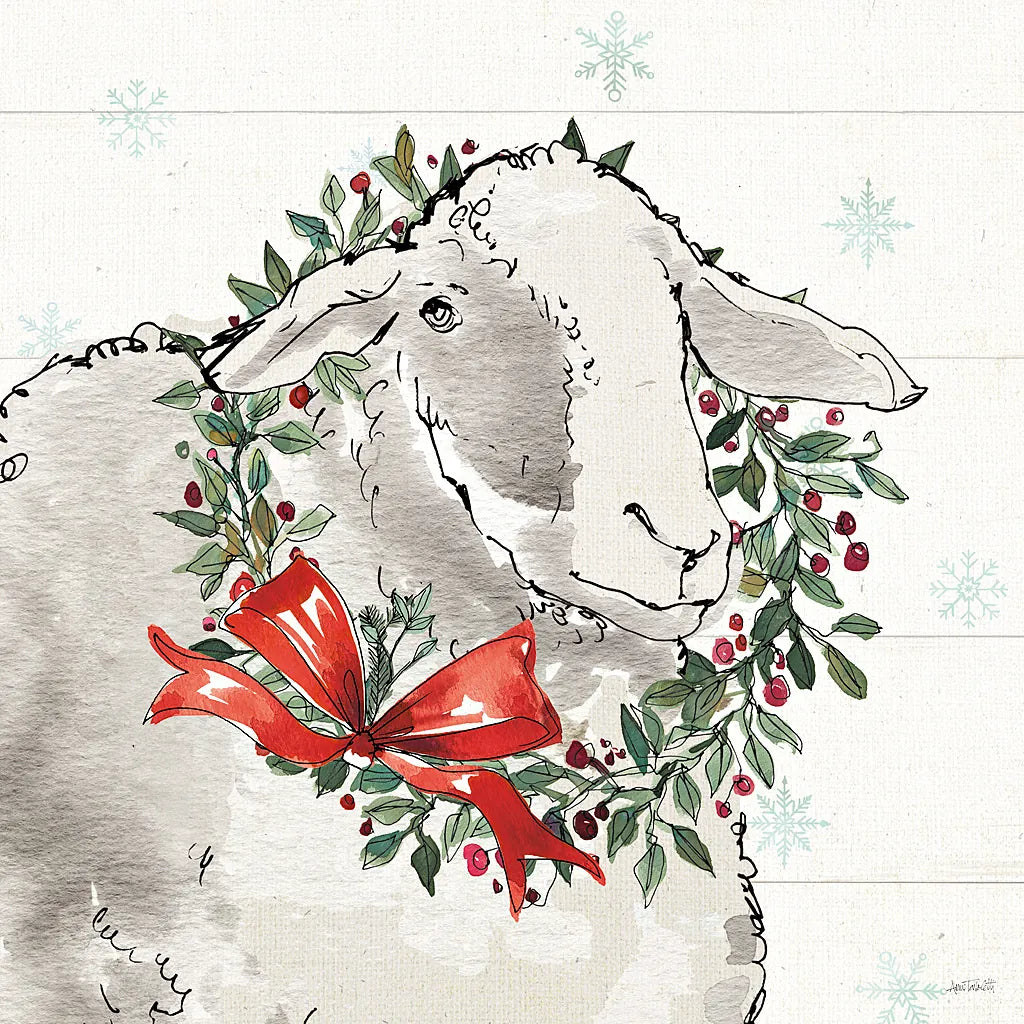 Modern Farmhouse XIII Christmas by Anne Tavoletti. SKU 48236a. Archival Giclee Fine art print for wall decor.