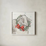 Modern Farmhouse XIII Christmas by Anne Tavoletti. Shown in a crisp white glass frame for a clean and minimalist style. Available as an archival giclee rolled canvas, fine art paper, or poster print. SKU 48236a.