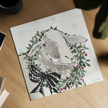 Modern Farmhouse XIII Christmas by Anne Tavoletti. Shown as a detailed flat fine art print, highlighting archival giclee quality. Available as an archival giclee rolled canvas, fine art paper, or poster print. SKU 57980a.