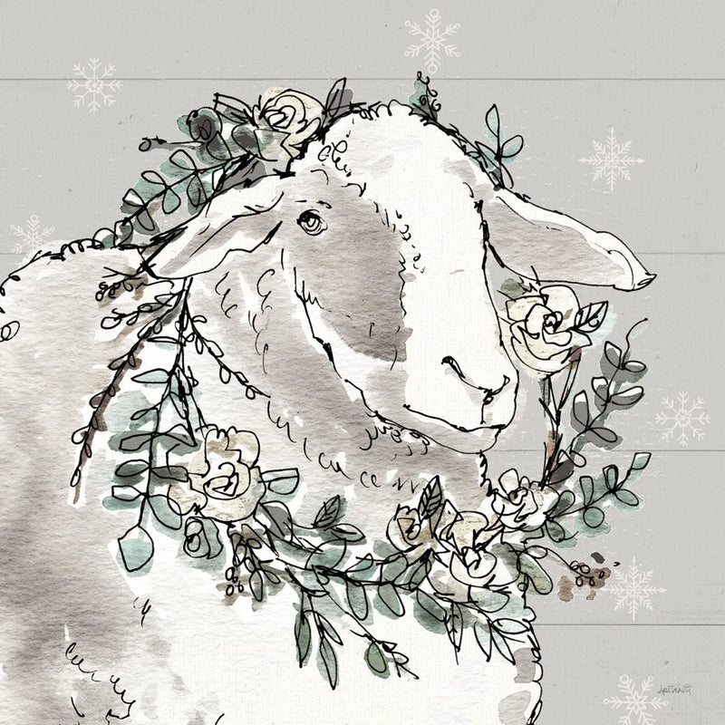 Modern Farmhouse XIII Snowflakes by Anne Tavoletti. SKU 49236a. Archival Giclee Fine art print for wall decor.