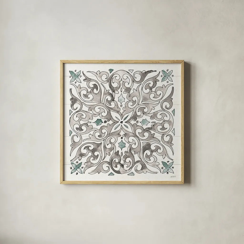 Modern Farmhouse XVI by Anne Tavoletti. Shown in a natural wood glass frame for a timeless modern aesthetic. Available as an archival giclee rolled canvas, fine art paper, or poster print. SKU 47349a.