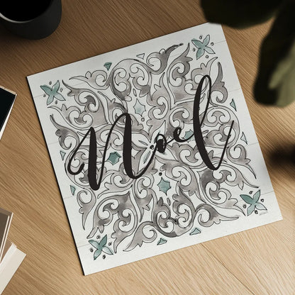 Modern Farmhouse XVI Noel by Anne Tavoletti. Shown as a detailed flat fine art print, highlighting archival giclee quality. Available as an archival giclee rolled canvas, fine art paper, or poster print. SKU 49238a.