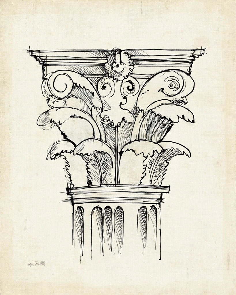 Museum Sketches VI Off White by Anne Tavoletti