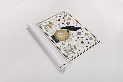 Mystic Moon I by Anne Tavoletti. shown as a rolled paper print. Available as archival giclee rolled canvas, fine art paper, or poster print. SKU 83354i.