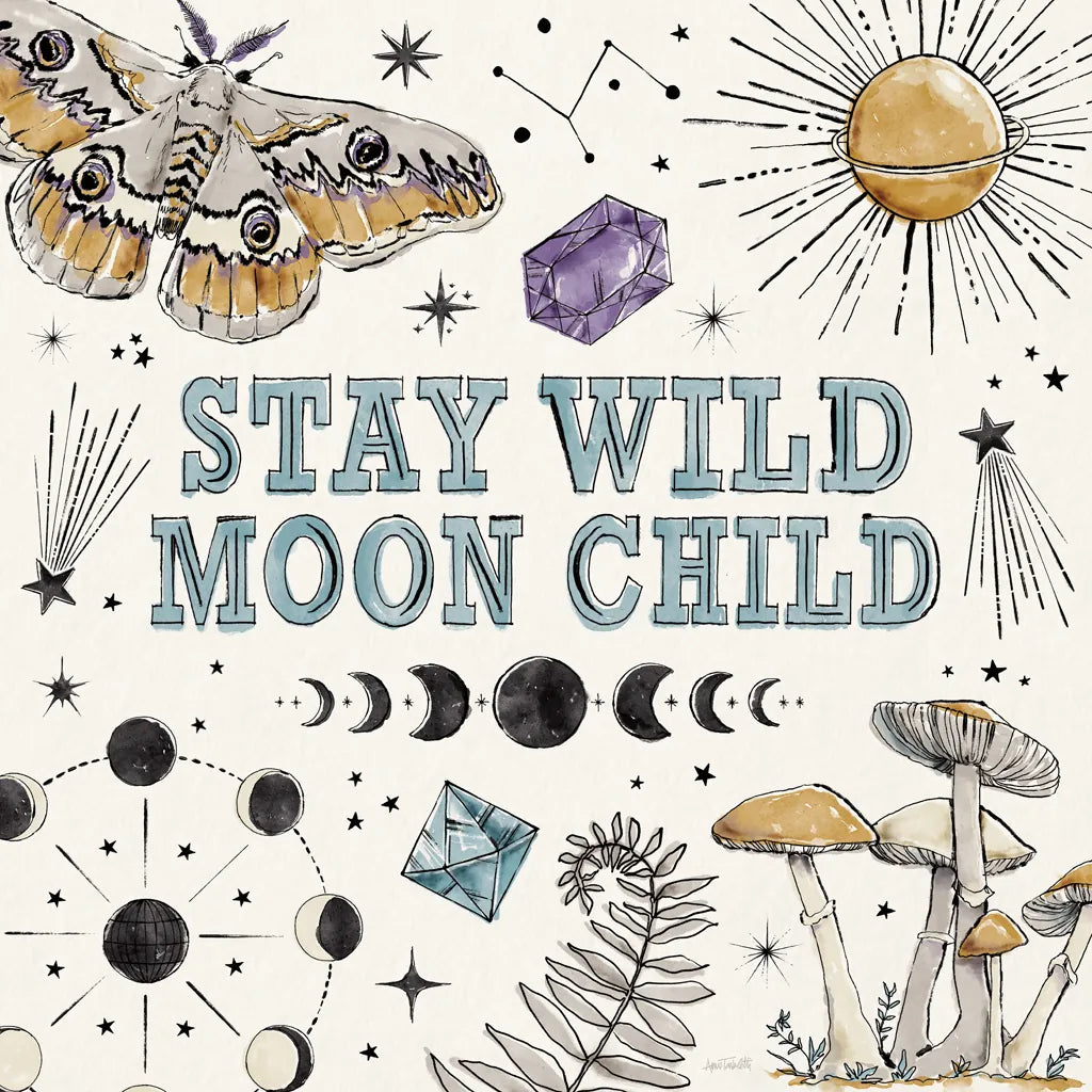 Mystic Moon IX by Anne Tavoletti. SKU 83362a. Archival Giclee Fine art print for wall decor.