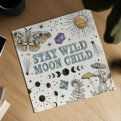 Mystic Moon IX by Anne Tavoletti. Shown as a detailed flat fine art print, highlighting archival giclee quality. Available as an archival giclee rolled canvas, fine art paper, or poster print. SKU 83362a.