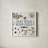 Mystic Moon IX by Anne Tavoletti. Shown in a crisp white glass frame for a clean and minimalist style. Available as an archival giclee rolled canvas, fine art paper, or poster print. SKU 83362a.