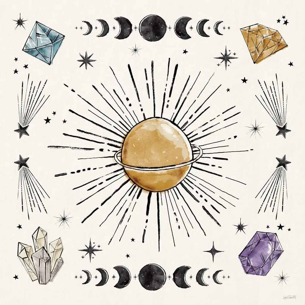 Mystic Moon VII by Anne Tavoletti. SKU 83360a. Archival Giclee Fine art print for wall decor.