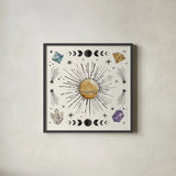 Mystic Moon VII by Anne Tavoletti. Shown in a sleek black glass frame for a contemporary gallery look. Available as an archival giclee rolled canvas, fine art paper, or poster print. SKU 83360a.