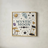 Mystic Moon VIII by Anne Tavoletti. Shown in a natural wood glass frame for a timeless modern aesthetic. Available as an archival giclee rolled canvas, fine art paper, or poster print. SKU 83361a.