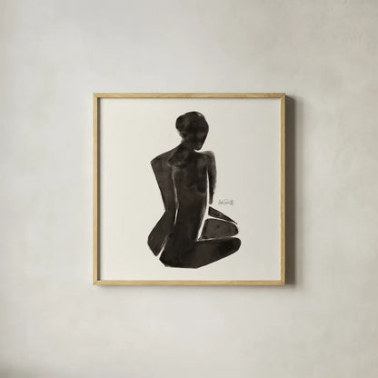 Neutral Nudes I Sq by Anne Tavoletti. Shown in a natural wood glass frame for a timeless modern aesthetic. Available as an archival giclee rolled canvas, fine art paper, or poster print. SKU 80607a.