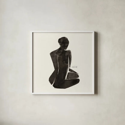 Neutral Nudes I Sq by Anne Tavoletti. Shown in a crisp white glass frame for a clean and minimalist style. Available as an archival giclee rolled canvas, fine art paper, or poster print. SKU 80607a.