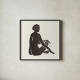 Neutral Nudes III by Anne Tavoletti. Shown in a sleek black glass frame for a contemporary gallery look. Available as an archival giclee rolled canvas, fine art paper, or poster print. SKU 75941a.