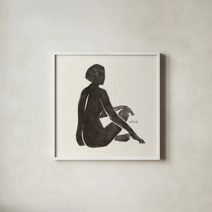 Neutral Nudes III by Anne Tavoletti. Shown in a crisp white glass frame for a clean and minimalist style. Available as an archival giclee rolled canvas, fine art paper, or poster print. SKU 75941a.