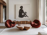 Neutral Nudes III by Anne Tavoletti. Shown as extra-large giant wall art in a modern living room. Available as an archival giclee rolled canvas, fine art paper, or poster print. SKU 75941a.