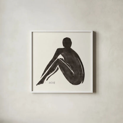 Neutral Nudes IV by Anne Tavoletti. Shown in a crisp white glass frame for a clean and minimalist style. Available as an archival giclee rolled canvas, fine art paper, or poster print. SKU 75942a.