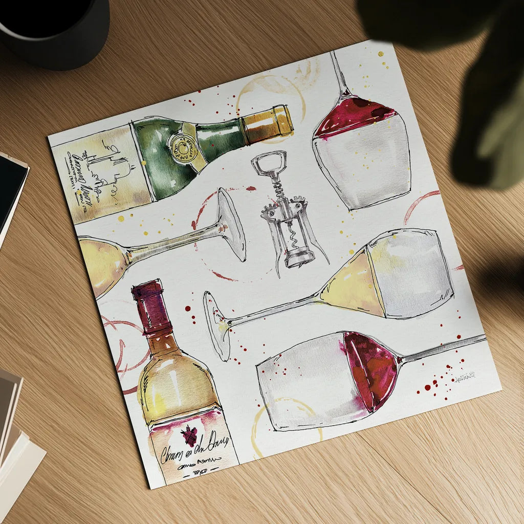 Oaked and Aged II by Anne Tavoletti. Shown as a detailed flat fine art print, highlighting archival giclee quality. Available as an archival giclee rolled canvas, fine art paper, or poster print. SKU 52234a.