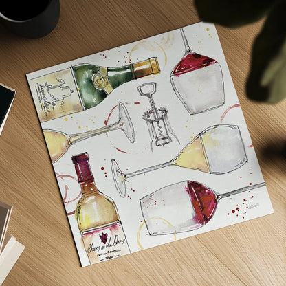 Oaked and Aged II by Anne Tavoletti. Shown as a detailed flat fine art print, highlighting archival giclee quality. Available as an archival giclee rolled canvas, fine art paper, or poster print. SKU 52234a.