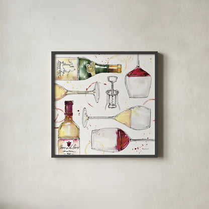 Oaked and Aged II by Anne Tavoletti. Shown in a sleek black glass frame for a contemporary gallery look. Available as an archival giclee rolled canvas, fine art paper, or poster print. SKU 52234a.