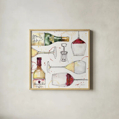 Oaked and Aged II by Anne Tavoletti. Shown in a natural wood glass frame for a timeless modern aesthetic. Available as an archival giclee rolled canvas, fine art paper, or poster print. SKU 52234a.