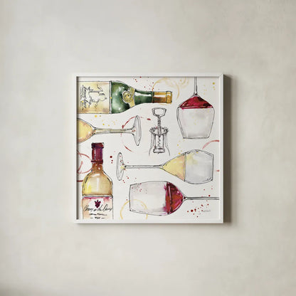 Oaked and Aged II by Anne Tavoletti. Shown in a crisp white glass frame for a clean and minimalist style. Available as an archival giclee rolled canvas, fine art paper, or poster print. SKU 52234a.