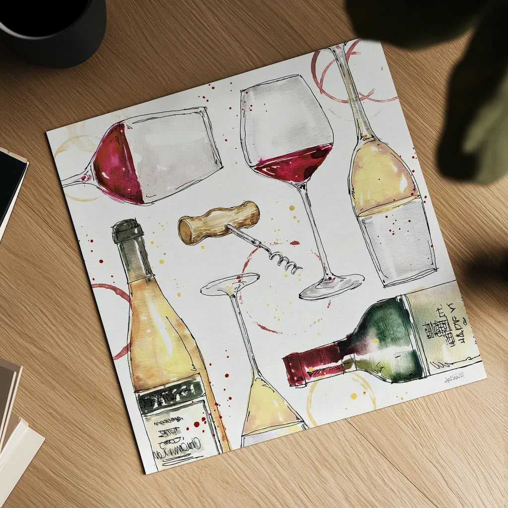 Oaked and Aged III by Anne Tavoletti. Shown as a detailed flat fine art print, highlighting archival giclee quality. Available as an archival giclee rolled canvas, fine art paper, or poster print. SKU 52235a.