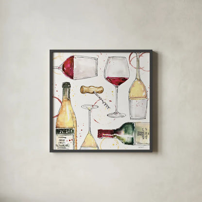 Oaked and Aged III by Anne Tavoletti. Shown in a sleek black glass frame for a contemporary gallery look. Available as an archival giclee rolled canvas, fine art paper, or poster print. SKU 52235a.