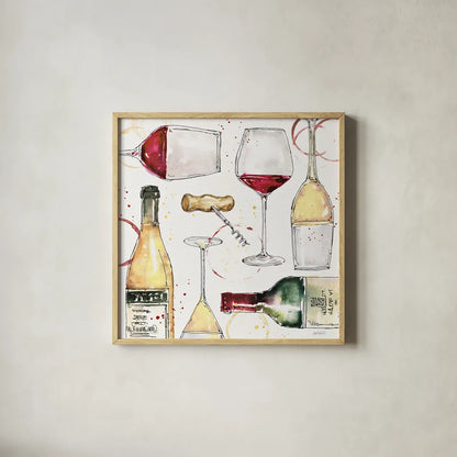 Oaked and Aged III by Anne Tavoletti. Shown in a natural wood glass frame for a timeless modern aesthetic. Available as an archival giclee rolled canvas, fine art paper, or poster print. SKU 52235a.