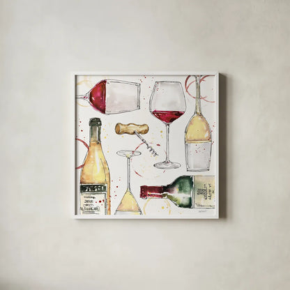 Oaked and Aged III by Anne Tavoletti. Shown in a crisp white glass frame for a clean and minimalist style. Available as an archival giclee rolled canvas, fine art paper, or poster print. SKU 52235a.