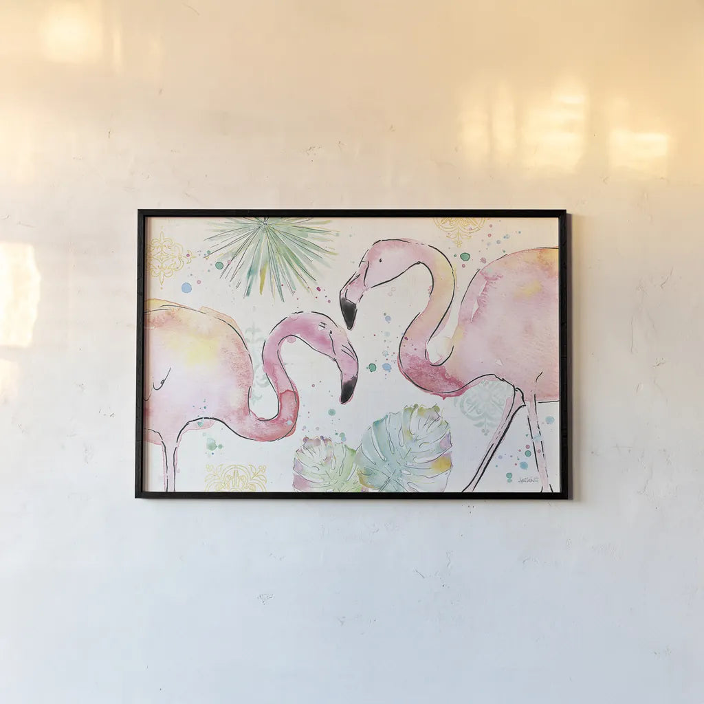 Palm Passion I by Anne Tavoletti. shown as a paper print in a black flame. Available as a archival giclee rolled canvas, fine art paper, or poster print. SKU 29023i.