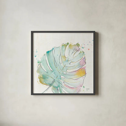 Palm Passion IV no Words by Anne Tavoletti. Shown in a sleek black glass frame for a contemporary gallery look. Available as an archival giclee rolled canvas, fine art paper, or poster print. SKU 29193a.