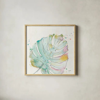 Palm Passion IV no Words by Anne Tavoletti. Shown in a natural wood glass frame for a timeless modern aesthetic. Available as an archival giclee rolled canvas, fine art paper, or poster print. SKU 29193a.
