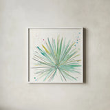 Palm Passion V no Words by Anne Tavoletti. Shown in a crisp white glass frame for a clean and minimalist style. Available as an archival giclee rolled canvas, fine art paper, or poster print. SKU 29194a.