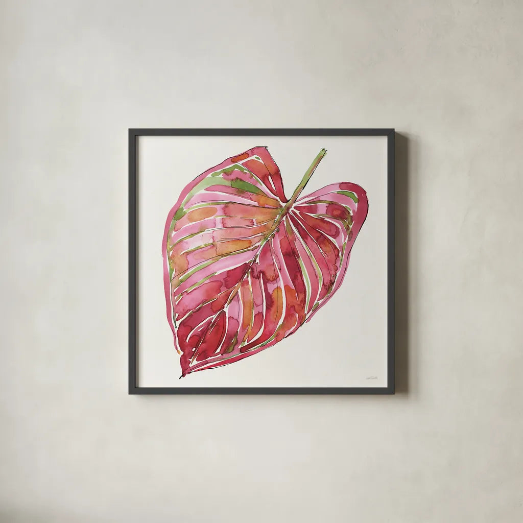 Palm Springs II by Anne Tavoletti. Shown in a sleek black glass frame for a contemporary gallery look. Available as an archival giclee rolled canvas, fine art paper, or poster print. SKU 95658a.