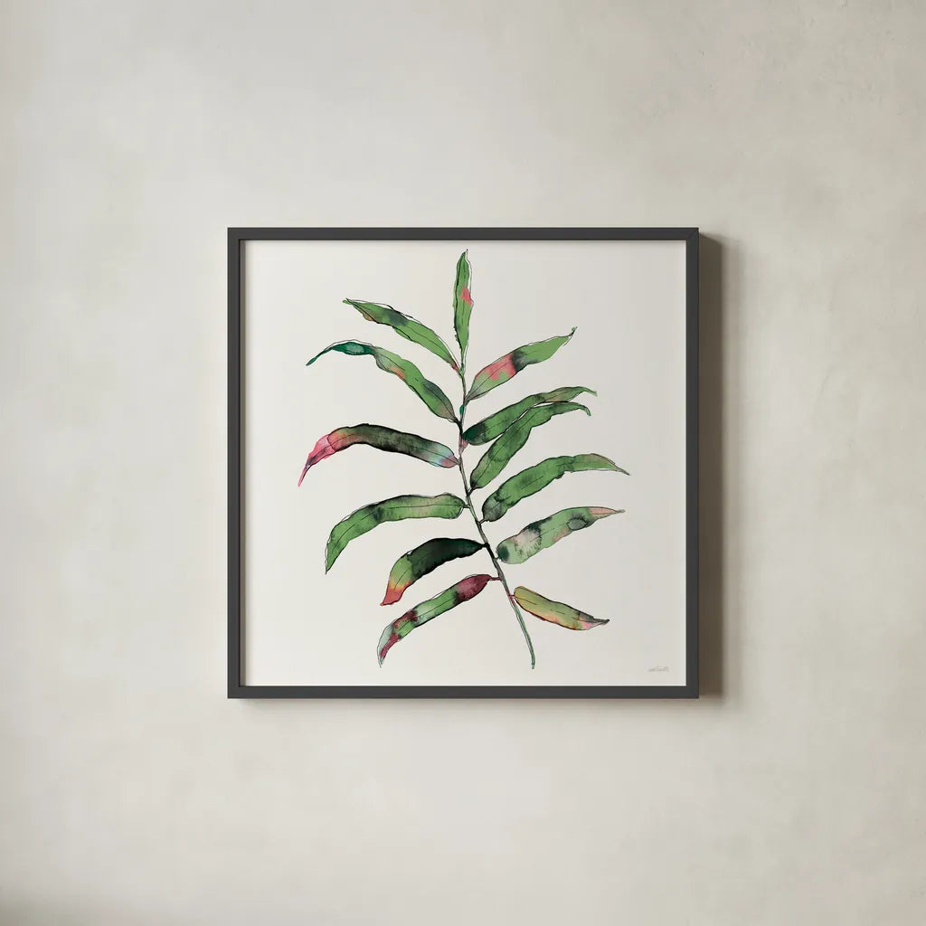 Palm Springs III by Anne Tavoletti. Shown in a sleek black glass frame for a contemporary gallery look. Available as an archival giclee rolled canvas, fine art paper, or poster print. SKU 95659a.