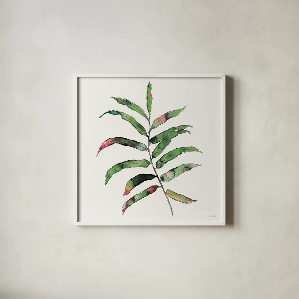 Palm Springs III by Anne Tavoletti. Shown in a crisp white glass frame for a clean and minimalist style. Available as an archival giclee rolled canvas, fine art paper, or poster print. SKU 95659a.