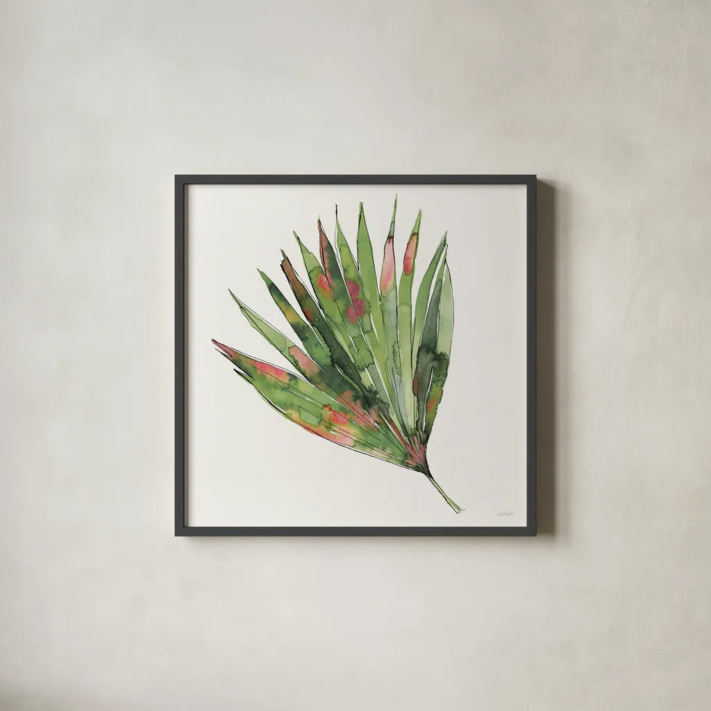 Palm Springs IV by Anne Tavoletti. Shown in a sleek black glass frame for a contemporary gallery look. Available as an archival giclee rolled canvas, fine art paper, or poster print. SKU 95660a.