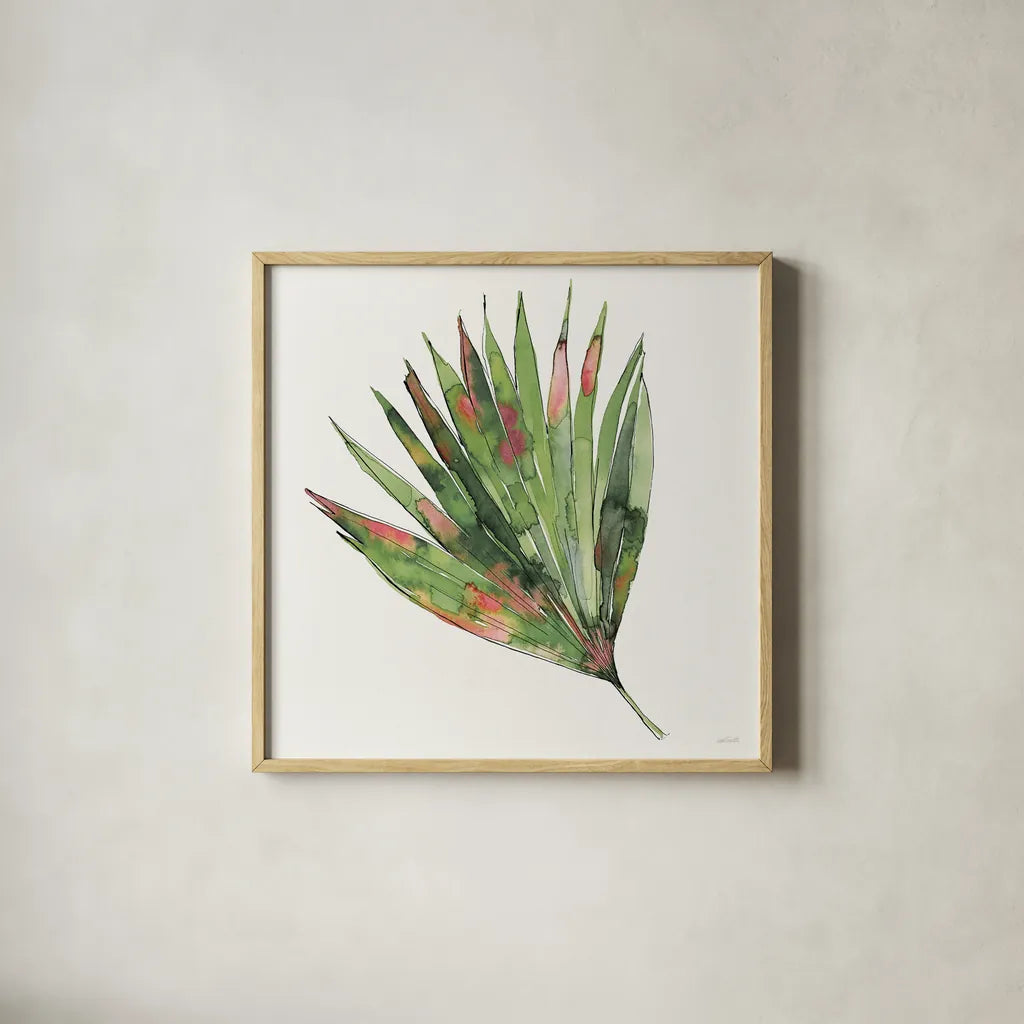 Palm Springs IV by Anne Tavoletti. Shown in a natural wood glass frame for a timeless modern aesthetic. Available as an archival giclee rolled canvas, fine art paper, or poster print. SKU 95660a.