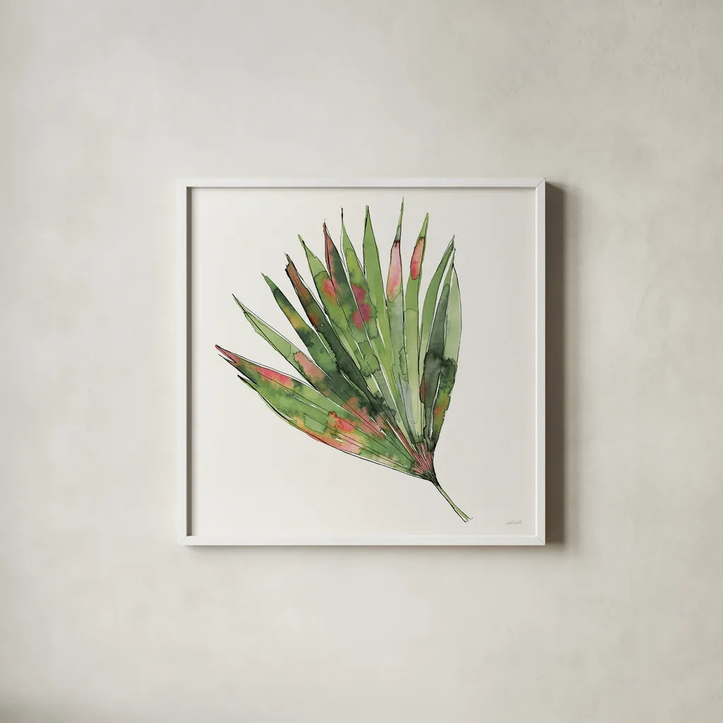 Palm Springs IV by Anne Tavoletti. Shown in a crisp white glass frame for a clean and minimalist style. Available as an archival giclee rolled canvas, fine art paper, or poster print. SKU 95660a.