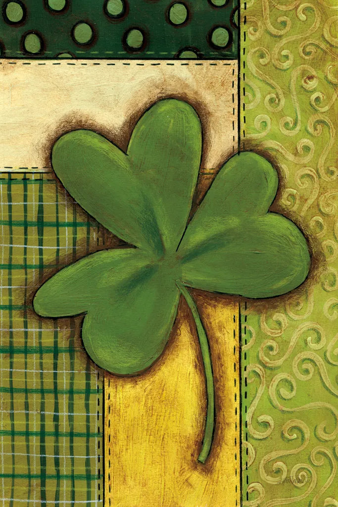 Patchwork Clover by Anne Tavoletti. SKU 56647h. Archival Giclee Fine art print for wall decor.