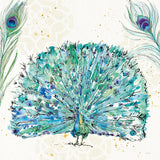 Peacock Garden IX Purple Square no Words by Anne Tavoletti. SKU 32375a. Archival Giclee Fine art print for wall decor.