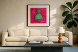 Perfume I by Anne Tavoletti. Displayed in a glass frame with matte in a clean modern living room. Available as an archival giclee rolled canvas, fine art paper, or poster print. SKU 11916a.