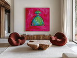 Perfume I by Anne Tavoletti. Shown as extra-large giant wall art in a modern living room. Available as an archival giclee rolled canvas, fine art paper, or poster print. SKU 11916a.